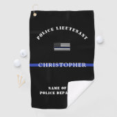 Vlag van de douane-thin Blue Line Police Officer Golfhanddoek (Insitu)