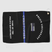 Vlag van de douane-thin Blue Line Police Officer Golfhanddoek (Horizontaal)