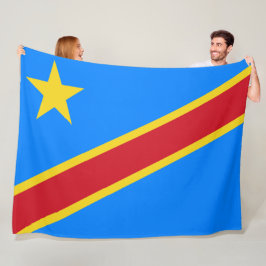 Vlag van de DRC (Democratische Republiek Congo) Fleece Deken