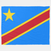Vlag van de DRC (Democratische Republiek Congo) Fleece Deken (Voorkant (Horizontaal))
