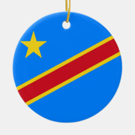 Vlag van de DRC (Democratische Republiek Congo) Keramisch Ornament