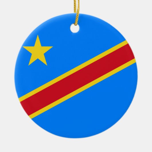 Vlag van de DRC (Democratische Republiek Congo) Keramisch Ornament (Voorkant)