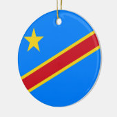 Vlag van de DRC (Democratische Republiek Congo) Keramisch Ornament (Links)