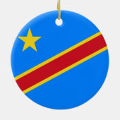 Vlag van de DRC (Democratische Republiek Congo) Keramisch Ornament (Achterkant)