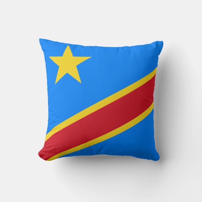Vlag van de DRC (Democratische Republiek Congo) Kussen (Voorkant)