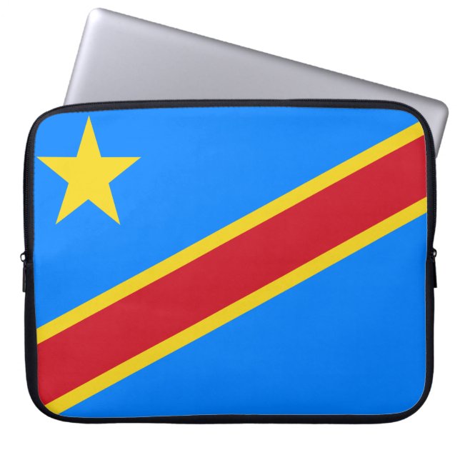 Vlag van de DRC (Democratische Republiek Congo) Laptop Sleeve (Voorkant)