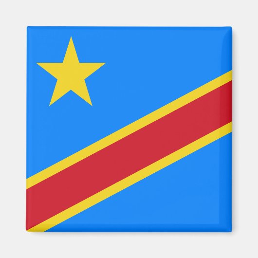 Vlag van de DRC (Democratische Republiek Congo) Magneet (Voorkant)