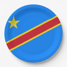 Vlag van de DRC (Democratische Republiek Congo) Papieren Bordje