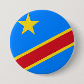 Vlag van de DRC (Democratische Republiek Congo) Ronde Button 7,6 Cm (Voorkant)