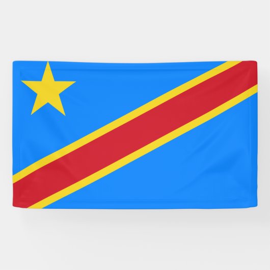 Vlag van de DRC (Democratische Republiek Congo) Spandoek (Horizontaal)