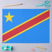 Vlag van de DRC (Democratische Republiek Congo) Tissuepapier (Craft)