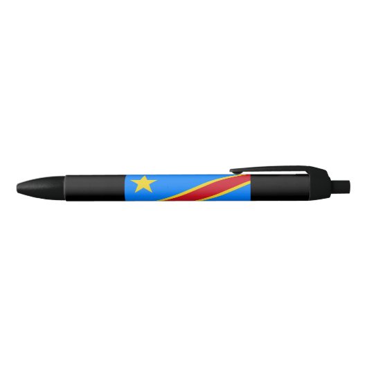 Vlag van de DRC (Democratische Republiek Congo) Zwarte Inkt Pen (Bovenkant)