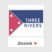 Vlag van de Drie Rivieren, Michigan Sticker (Vel)