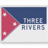 Vlag van de Drie Rivieren, Michigan Sticker (Voorkant)