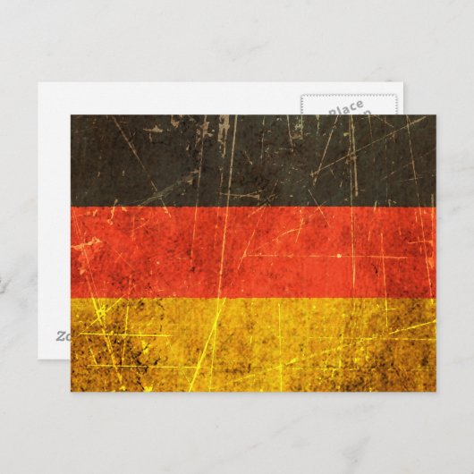 vlag van de Duitse deelstaat Scratched en Worn Briefkaart (Voorkant / Achterkant)