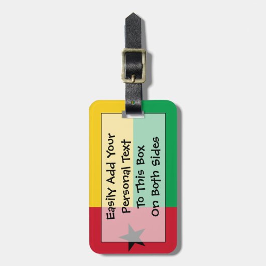 Vlag van de Easy ID van Guinee-Bissau Bagagelabel (Voorkant verticaal)