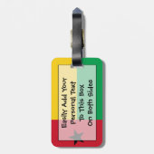 Vlag van de Easy ID van Guinee-Bissau Bagagelabel (Achterkant verticaal)