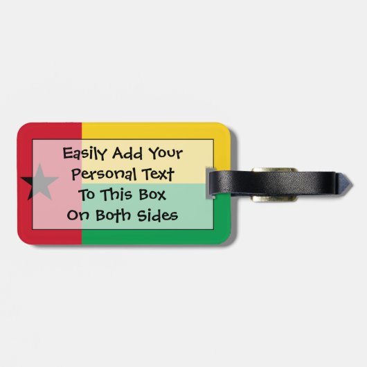 Vlag van de Easy ID van Guinee-Bissau Bagagelabel (Achterkant horizontaal)