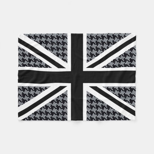 Vlag van de EU op zwarte en witte hond Fleece Deken (Voorkant (Horizontaal))