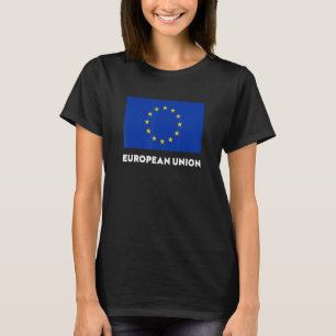 Vlag van de Europese Unie Blauw Geel T-shirt