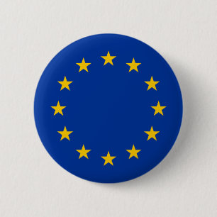 Vlag van de Europese Unie Ronde Button 5,7 Cm