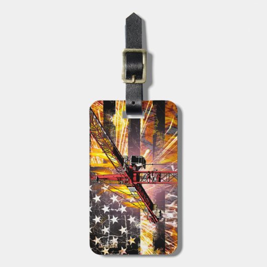 Vlag van de exploitant van de toren bagagelabel (Voorkant verticaal)