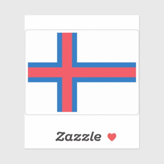 Vlag van de Faeröer, Denemarken Sticker (Vel)