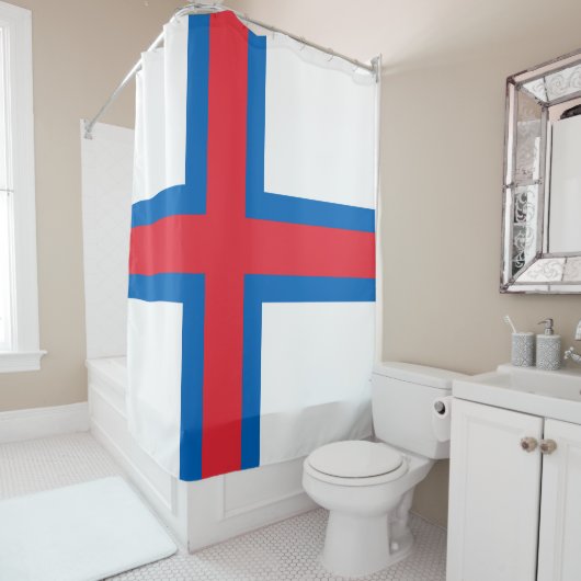 Vlag van de Faeröer Douchegordijn (In situ)