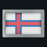 vlag van de Faeröer Gesp<br><div class="desc">Patriottische vlag van de Faeröer.</div>