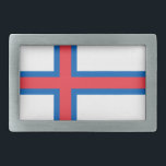 vlag van de Faeröer Gesp<br><div class="desc">Patriottische vlag van de Faeröer.</div>