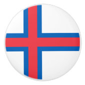 vlag van de Faeröer Keramische Knop (Voorkant)