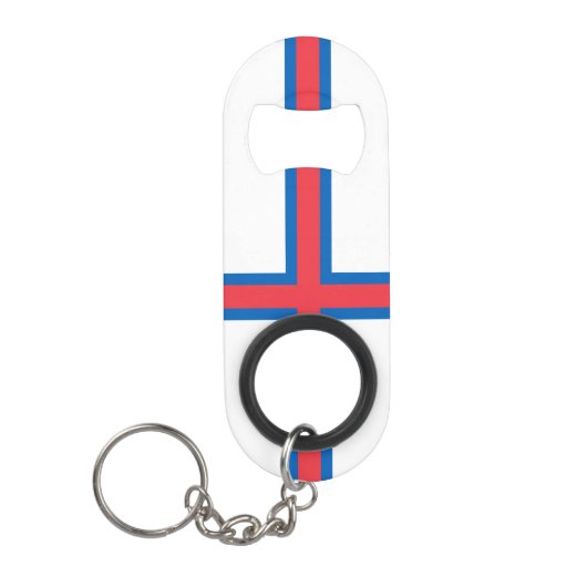 vlag van de Faeröer Mini Flessenopener (Voorkant)