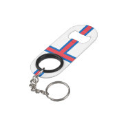 vlag van de Faeröer Mini Flessenopener (Achterkant Gekanteld)