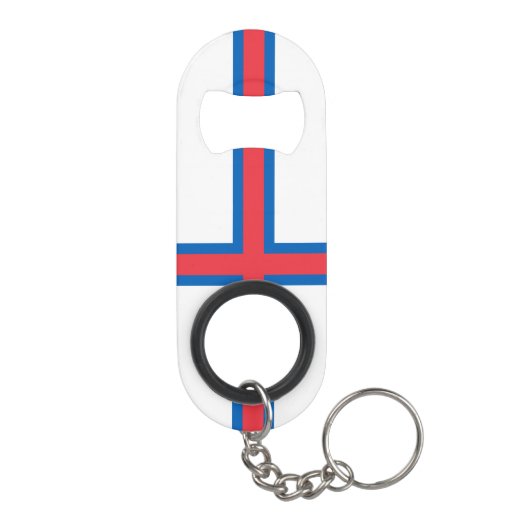 vlag van de Faeröer Mini Flessenopener (Achterkant)