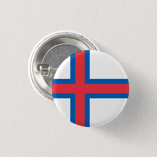 vlag van de Faeröer Ronde Button 3,2 Cm (Voorkant /achterkant)
