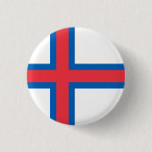 vlag van de Faeröer Ronde Button 3,2 Cm (Voorkant)