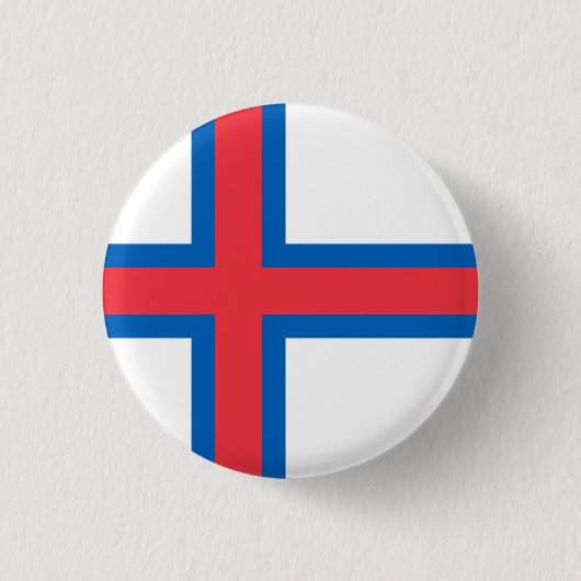 vlag van de Faeröer Ronde Button 3,2 Cm (Voorkant)