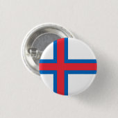 vlag van de Faeröer Ronde Button 3,2 Cm (Voorkant /achterkant)