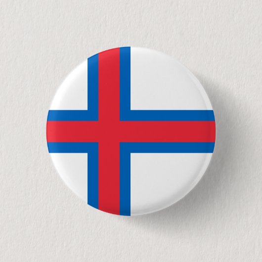 vlag van de Faeröer Ronde Button 3,2 Cm (Voorkant)