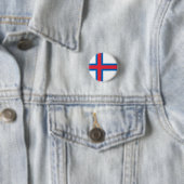 vlag van de Faeröer Ronde Button 3,2 Cm (In situ)