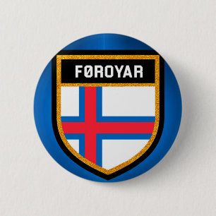 vlag van de Faeröer Ronde Button 5,7 Cm