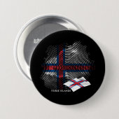 Vlag van de Faeröer Ronde Button 7,6 Cm (Voorkant /achterkant)