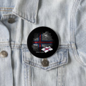 Vlag van de Faeröer Ronde Button 7,6 Cm (In situ)