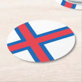 vlag van de Faeröer Ronde Kartonnen Onderzetter (Gebogen)