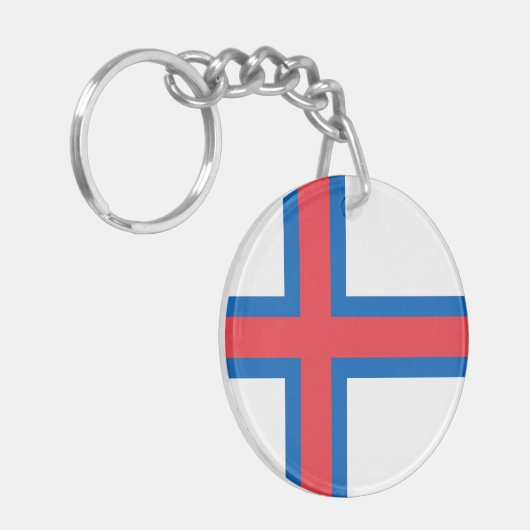 vlag van de Faeröer Sleutelhanger (Voorkant Links)