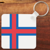 vlag van de Faeröer Sleutelhanger (Achterkant)