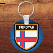 vlag van de Faeröer Sleutelhanger (Voorkant)