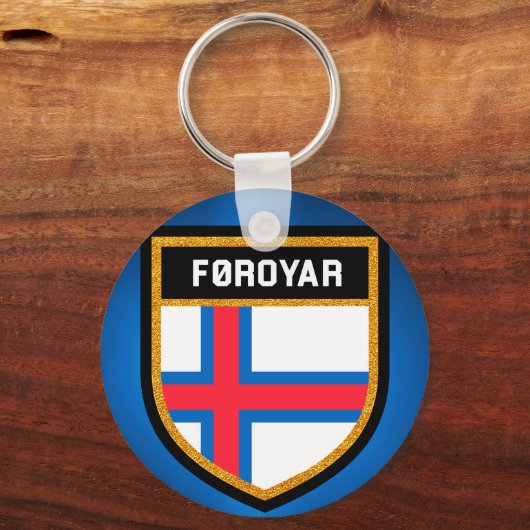 vlag van de Faeröer Sleutelhanger (Voorkant)
