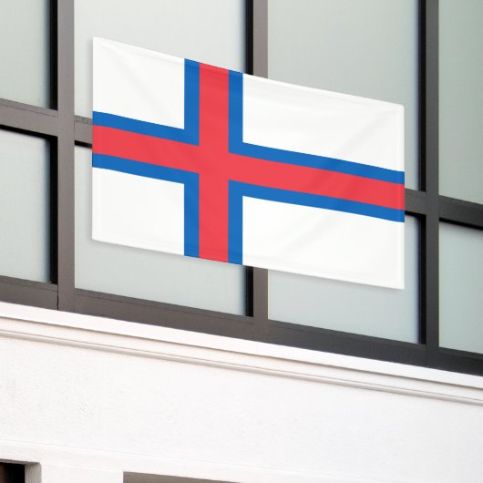 vlag van de Faeröer Spandoek (Buitenkant Gebouw)