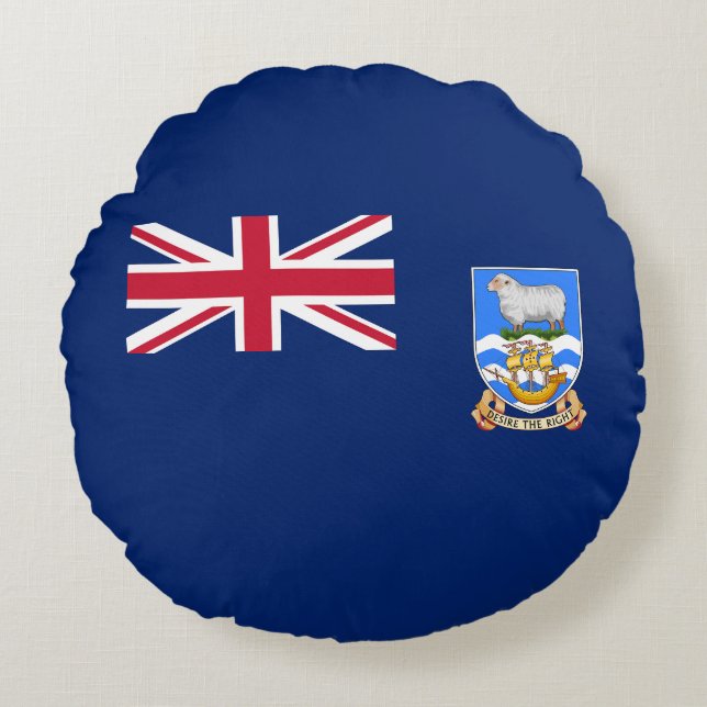 Vlag van de Falklandeilanden Rond Kussen (Voorkant)